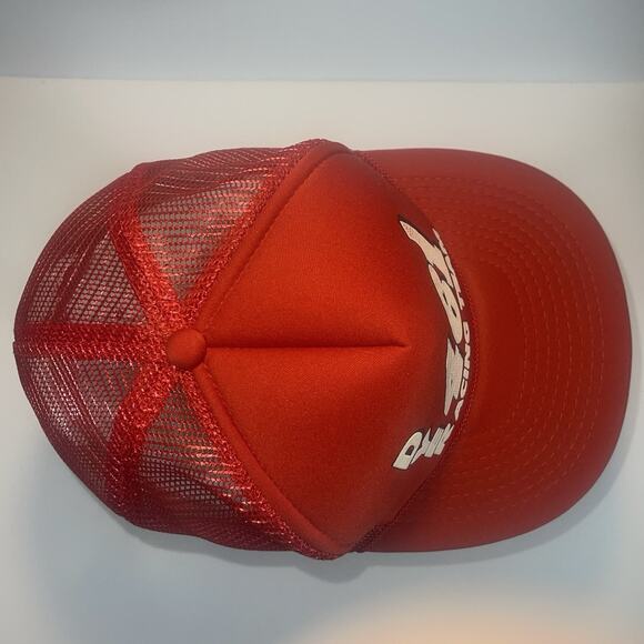Vintage Dirt Track Racing Trucker Hat Cap Red White Adjustable Snapback Mesh - Picture 5 of 7